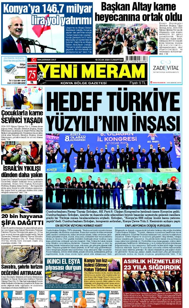 18 Ocak 2025 Yeni Meram Gazetesi