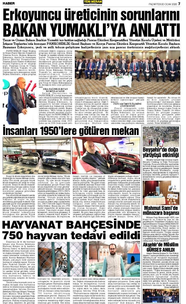 20 Ocak 2025 Yeni Meram Gazetesi
