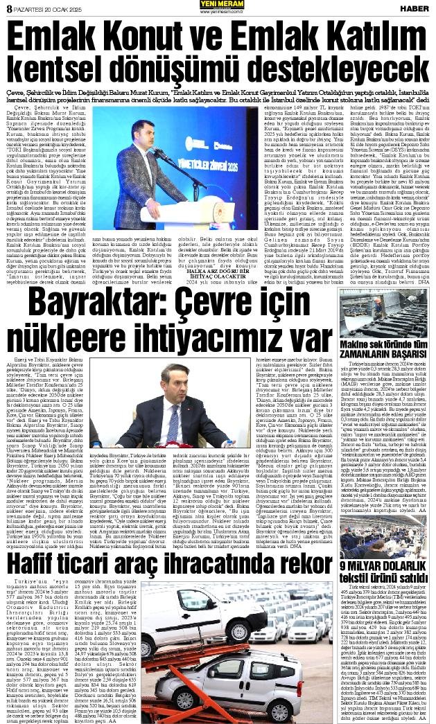 20 Ocak 2025 Yeni Meram Gazetesi
