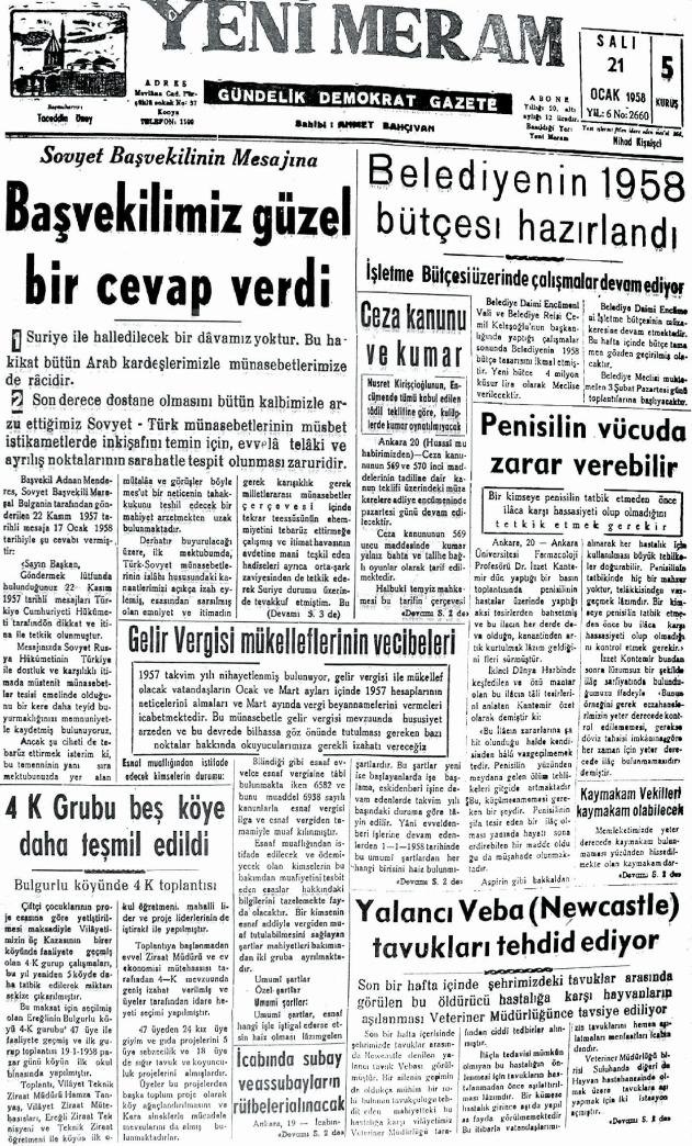 21 Ocak 2025 Yeni Meram Gazetesi
