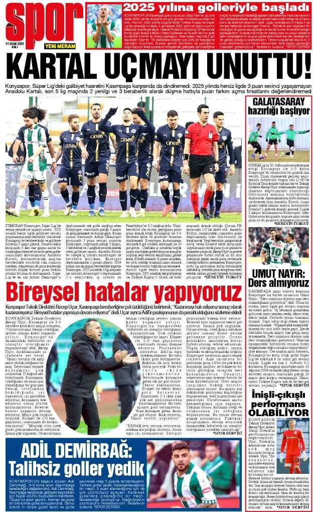 21 Ocak 2025 Yeni Meram Gazetesi
