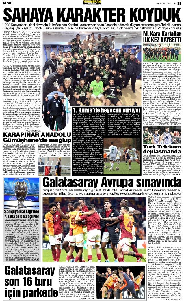 21 Ocak 2025 Yeni Meram Gazetesi
