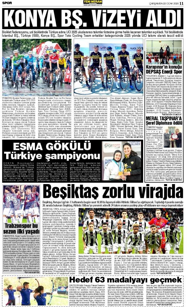 22 Ocak 2025 Yeni Meram Gazetesi
