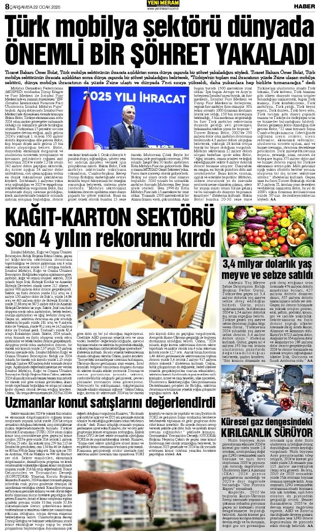 22 Ocak 2025 Yeni Meram Gazetesi
