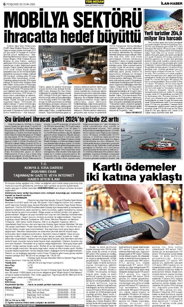 23 Ocak 2025 Yeni Meram Gazetesi
