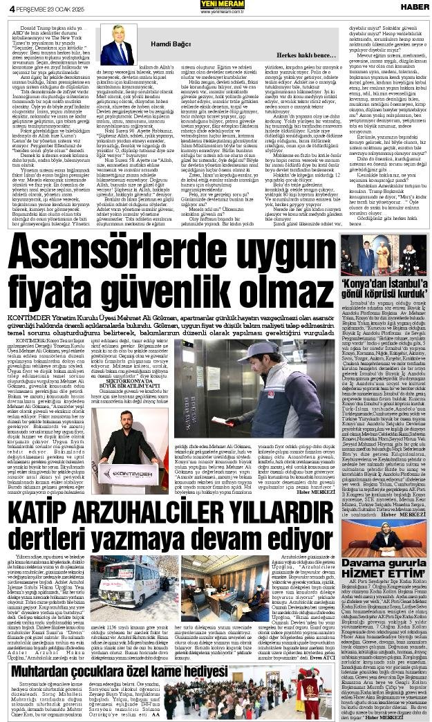 23 Ocak 2025 Yeni Meram Gazetesi
