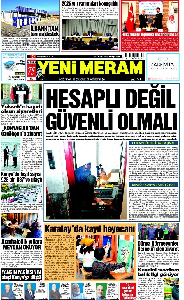 23 Ocak 2025 Yeni Meram Gazetesi
