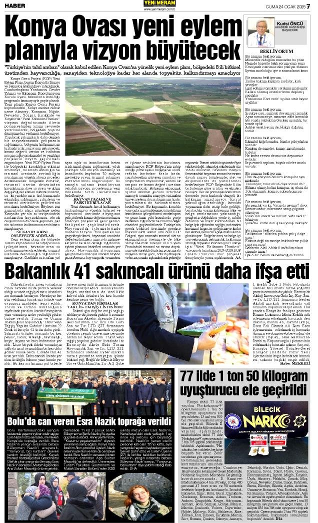 24 Ocak 2025 Yeni Meram Gazetesi
