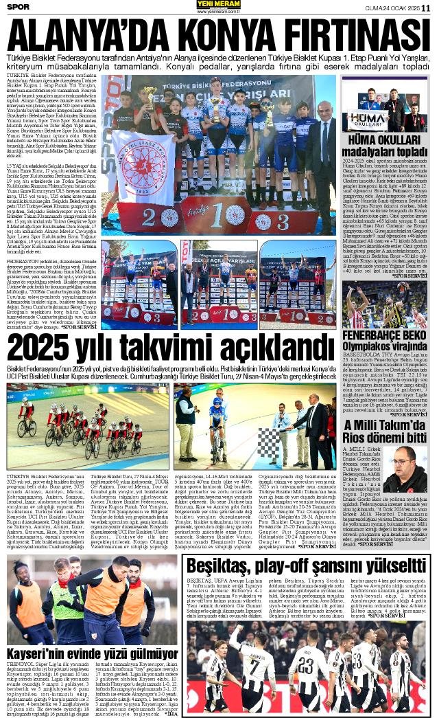 24 Ocak 2025 Yeni Meram Gazetesi
