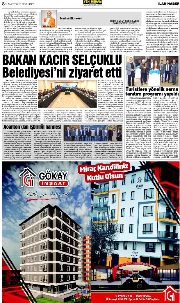 25 Ocak 2025 Yeni Meram Gazetesi