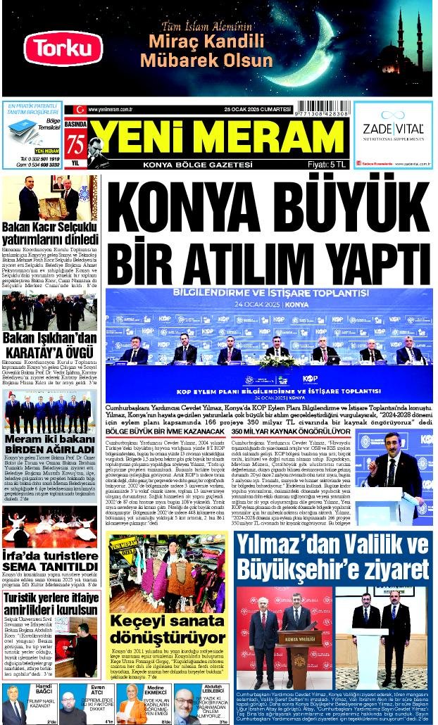 25 Ocak 2025 Yeni Meram Gazetesi