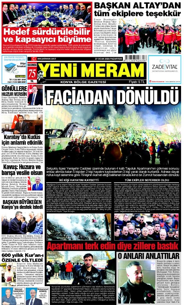 27 Ocak 2025 Yeni Meram Gazetesi
