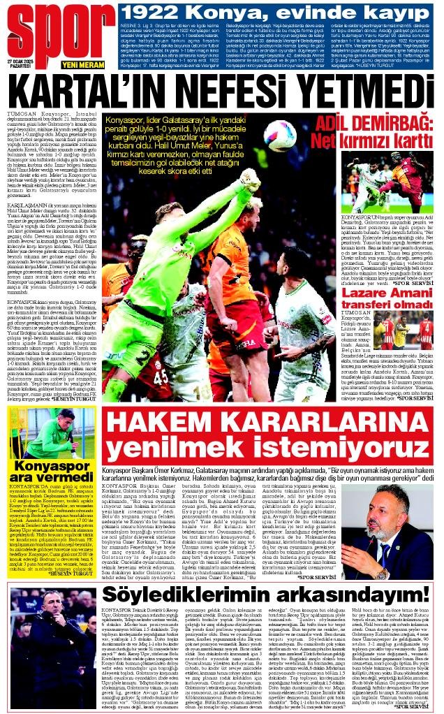 27 Ocak 2025 Yeni Meram Gazetesi
