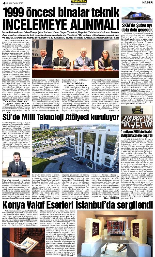 28 Ocak 2025 Yeni Meram Gazetesi
