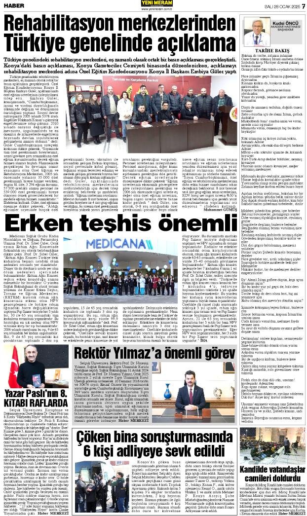 28 Ocak 2025 Yeni Meram Gazetesi
