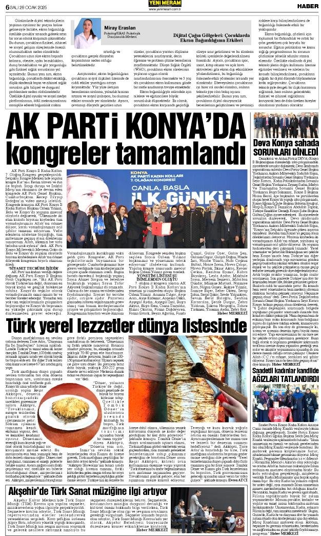 28 Ocak 2025 Yeni Meram Gazetesi
