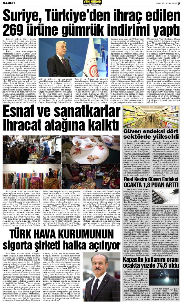 28 Ocak 2025 Yeni Meram Gazetesi
