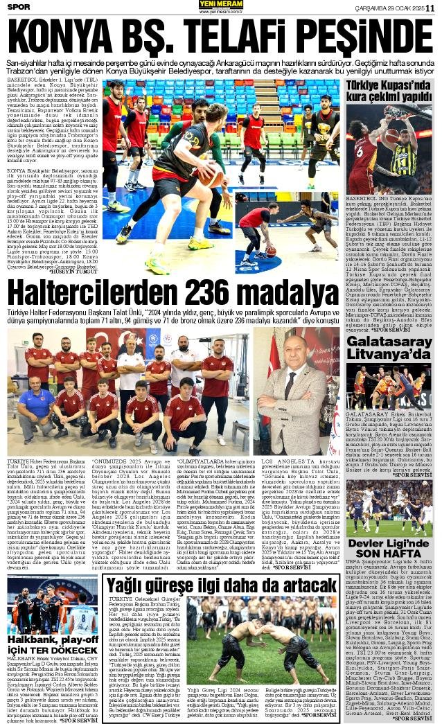 29 Ocak 2025 Yeni Meram Gazetesi
