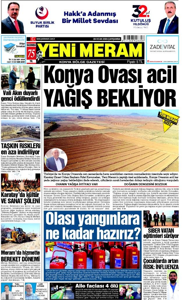 29 Ocak 2025 Yeni Meram Gazetesi
