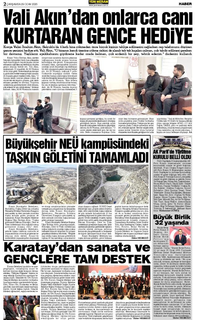 29 Ocak 2025 Yeni Meram Gazetesi
