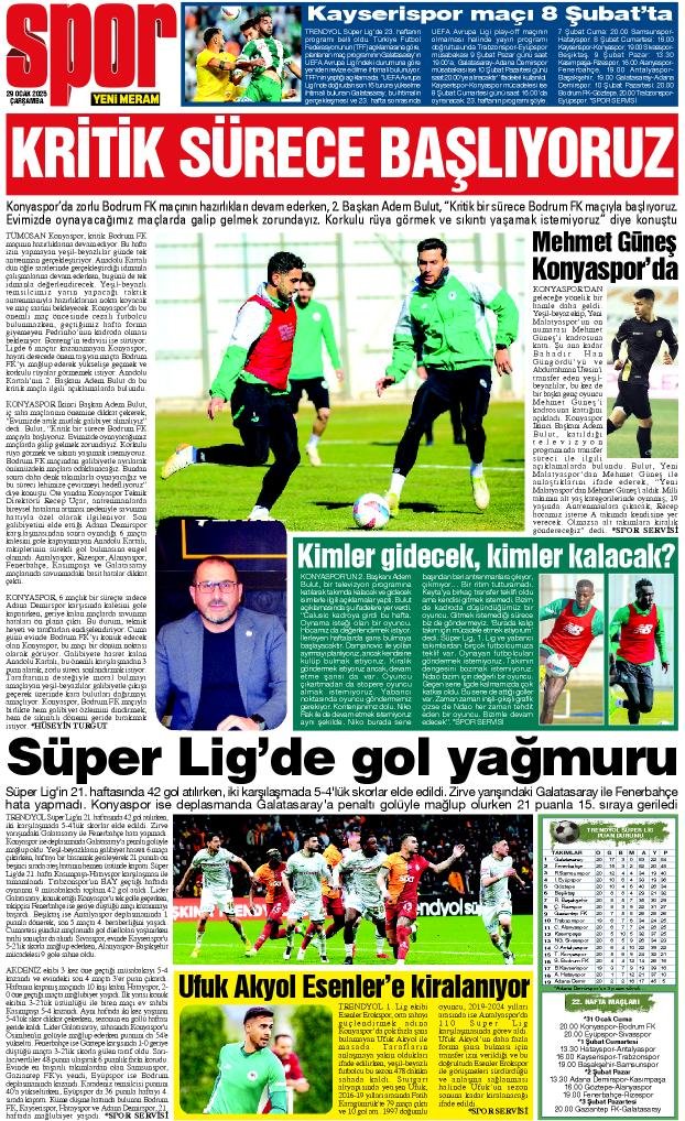 29 Ocak 2025 Yeni Meram Gazetesi
