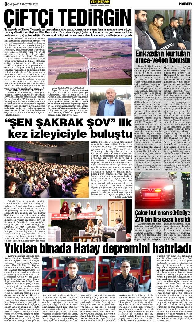 29 Ocak 2025 Yeni Meram Gazetesi
