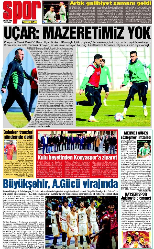 30 Ocak 2025 Yeni Meram Gazetesi
