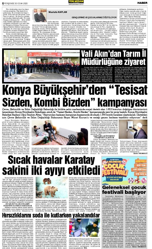 30 Ocak 2025 Yeni Meram Gazetesi
