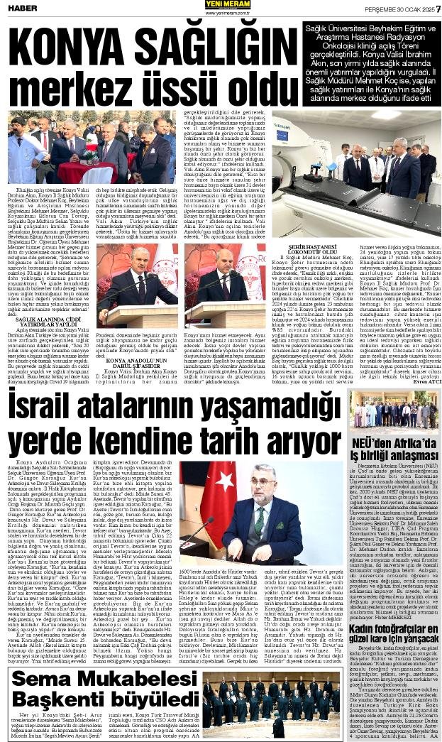 30 Ocak 2025 Yeni Meram Gazetesi
