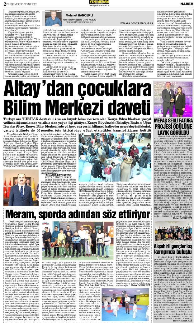 30 Ocak 2025 Yeni Meram Gazetesi
