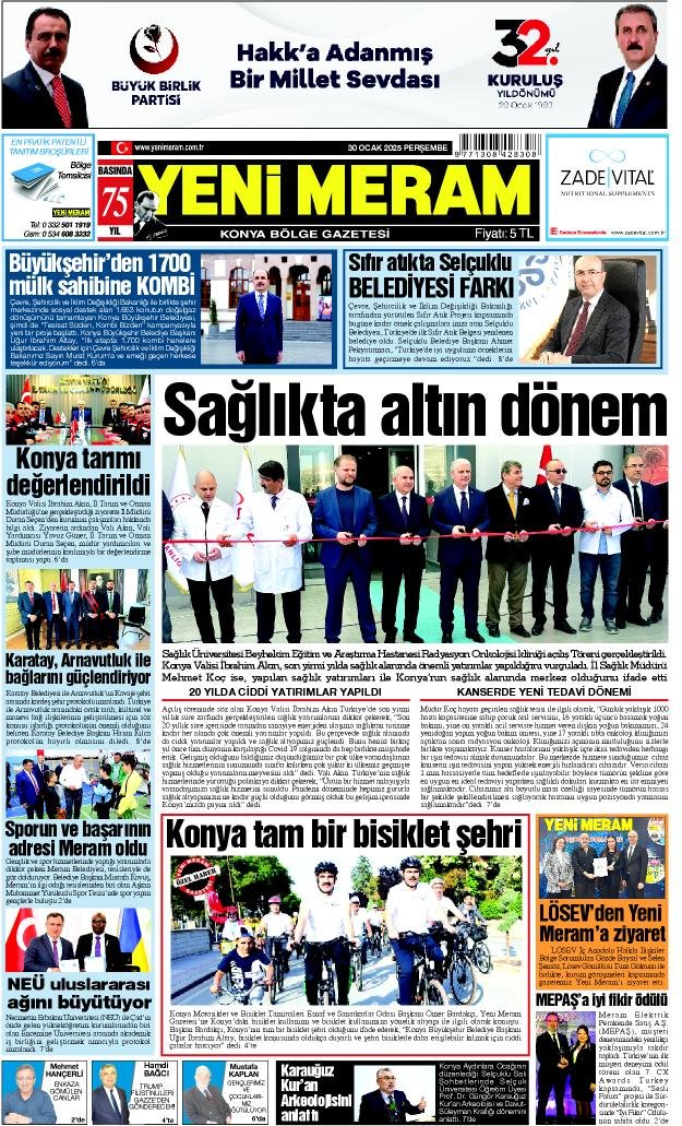 30 Ocak 2025 Yeni Meram Gazetesi
