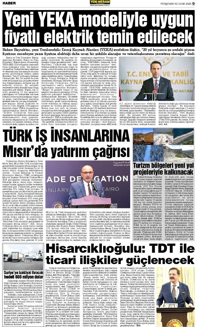 30 Ocak 2025 Yeni Meram Gazetesi
