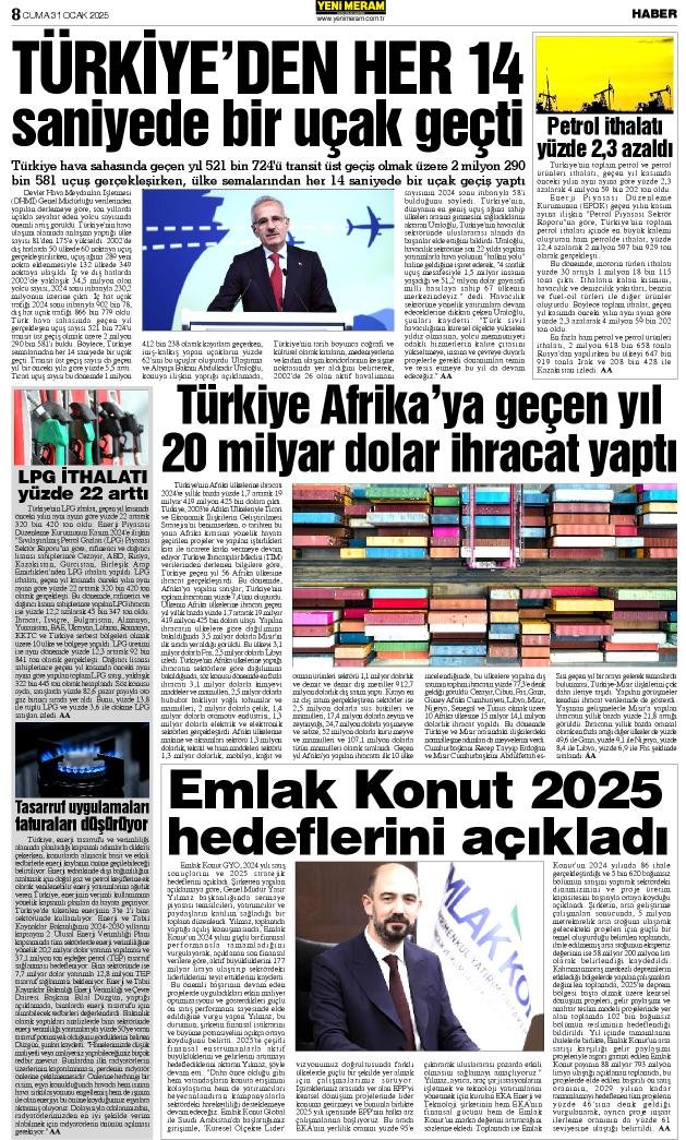 31 Ocak 2025 Yeni Meram Gazetesi
