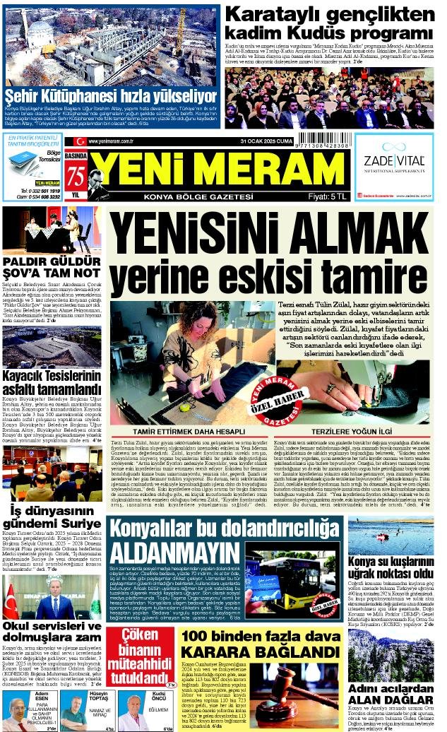 31 Ocak 2025 Yeni Meram Gazetesi
