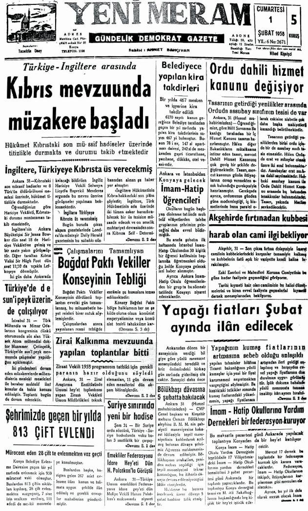 1 Şubat 2025 Yeni Meram Gazetesi