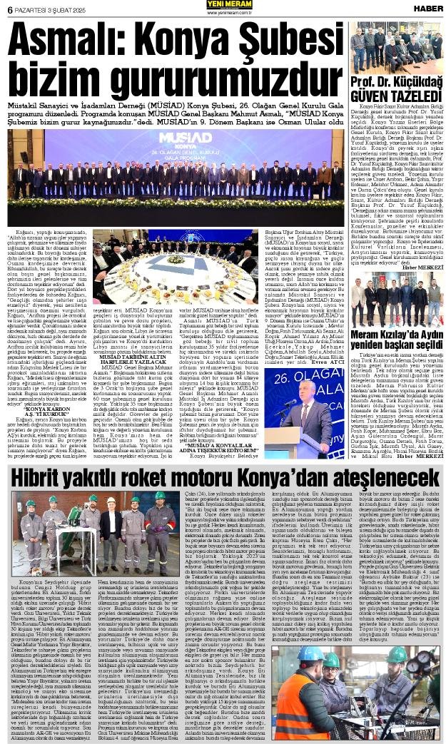 3 Şubat 2025 Yeni Meram Gazetesi
