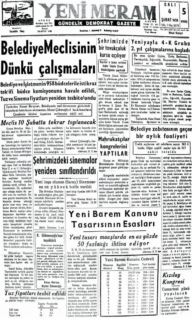 4 Şubat 2025 Yeni Meram Gazetesi
