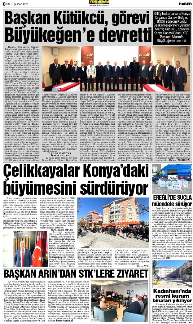 4 Şubat 2025 Yeni Meram Gazetesi
