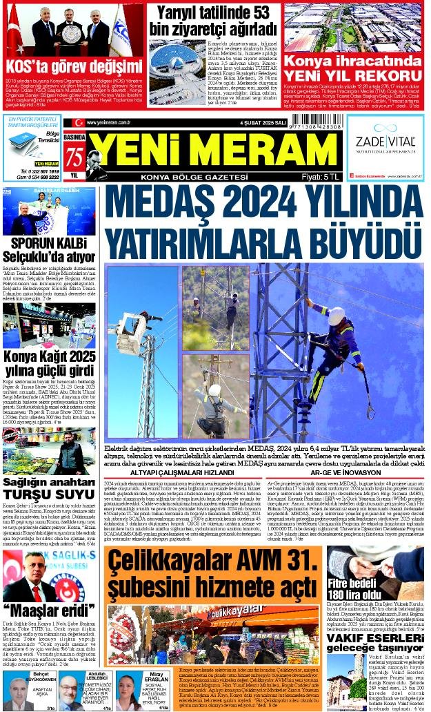 4 Şubat 2025 Yeni Meram Gazetesi
