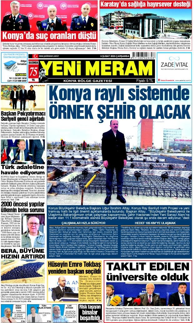 5 Şubat 2025 Yeni Meram Gazetesi
