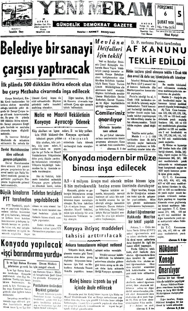 6 Şubat 2025 Yeni Meram Gazetesi
