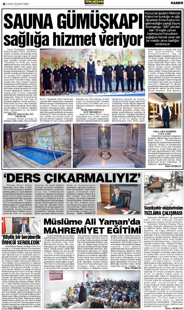 7 Şubat 2025 Yeni Meram Gazetesi
