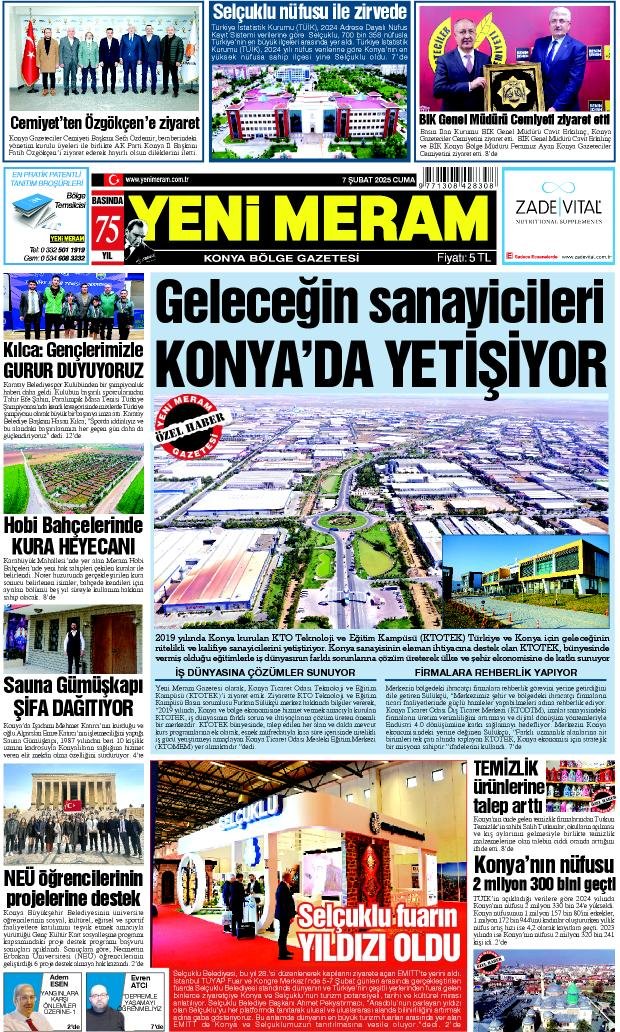 7 Şubat 2025 Yeni Meram Gazetesi
