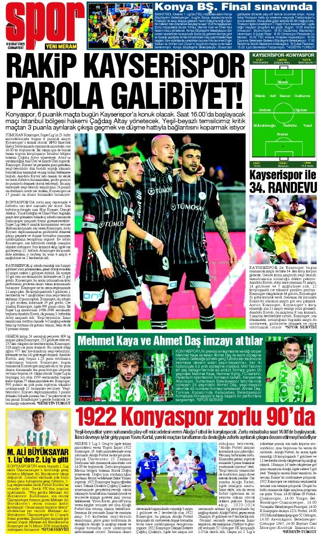 8 Şubat 2025 Yeni Meram Gazetesi