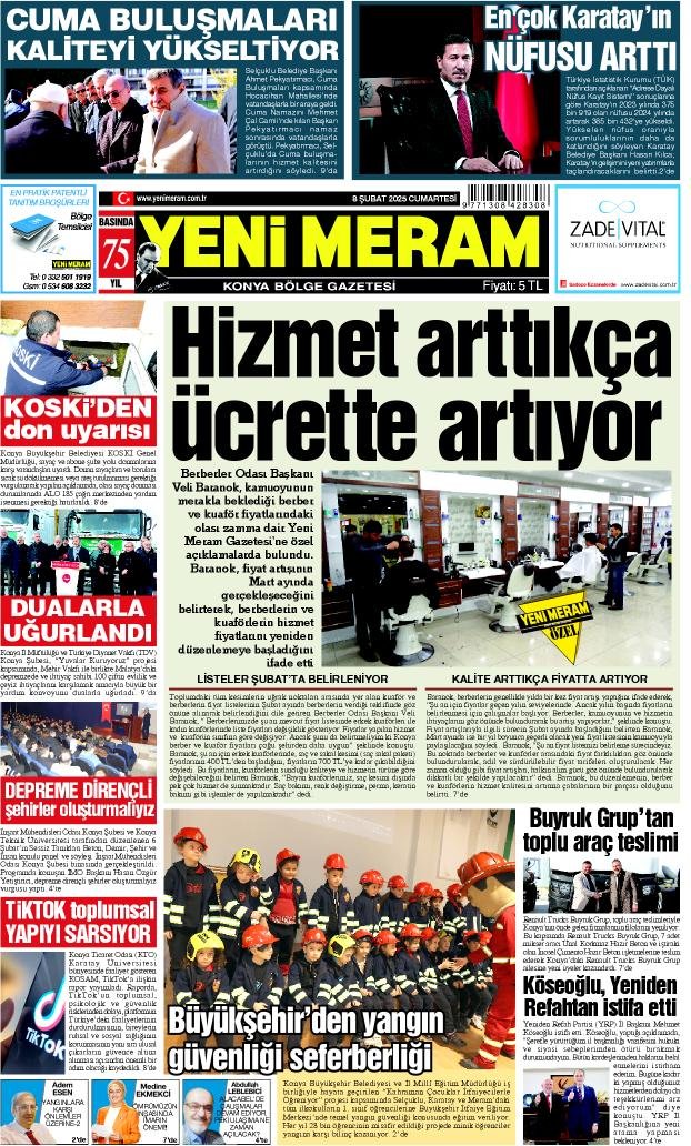 8 Şubat 2025 Yeni Meram Gazetesi