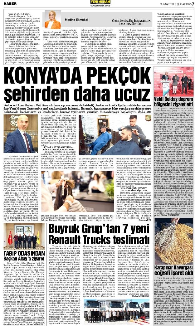 8 Şubat 2025 Yeni Meram Gazetesi