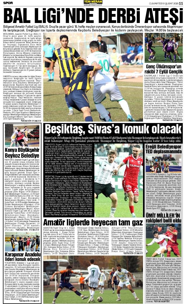 8 Şubat 2025 Yeni Meram Gazetesi