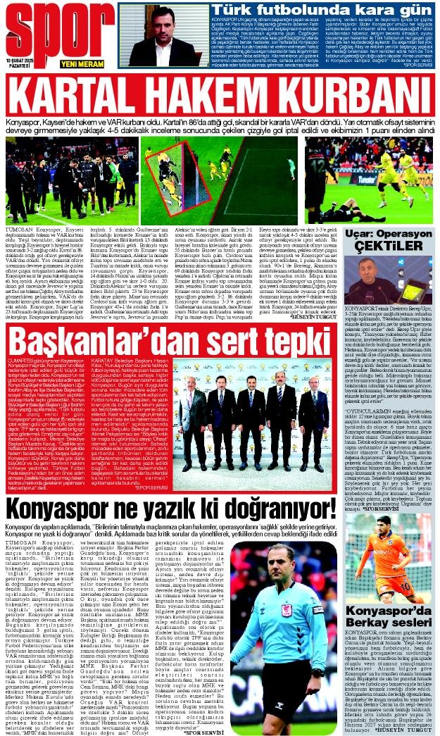 10 Şubat 2025 Yeni Meram Gazetesi
