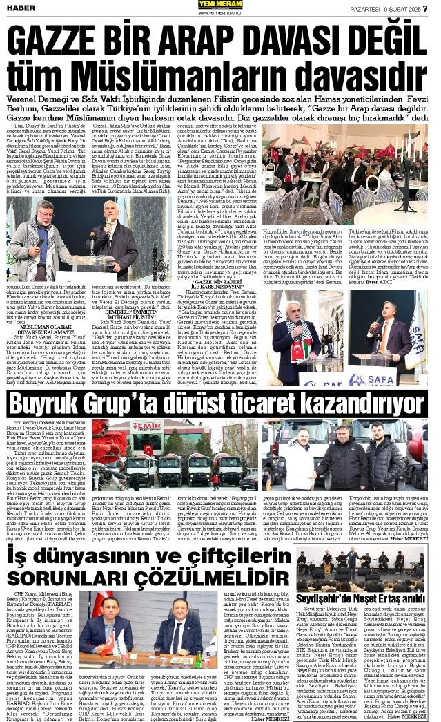 10 Şubat 2025 Yeni Meram Gazetesi
