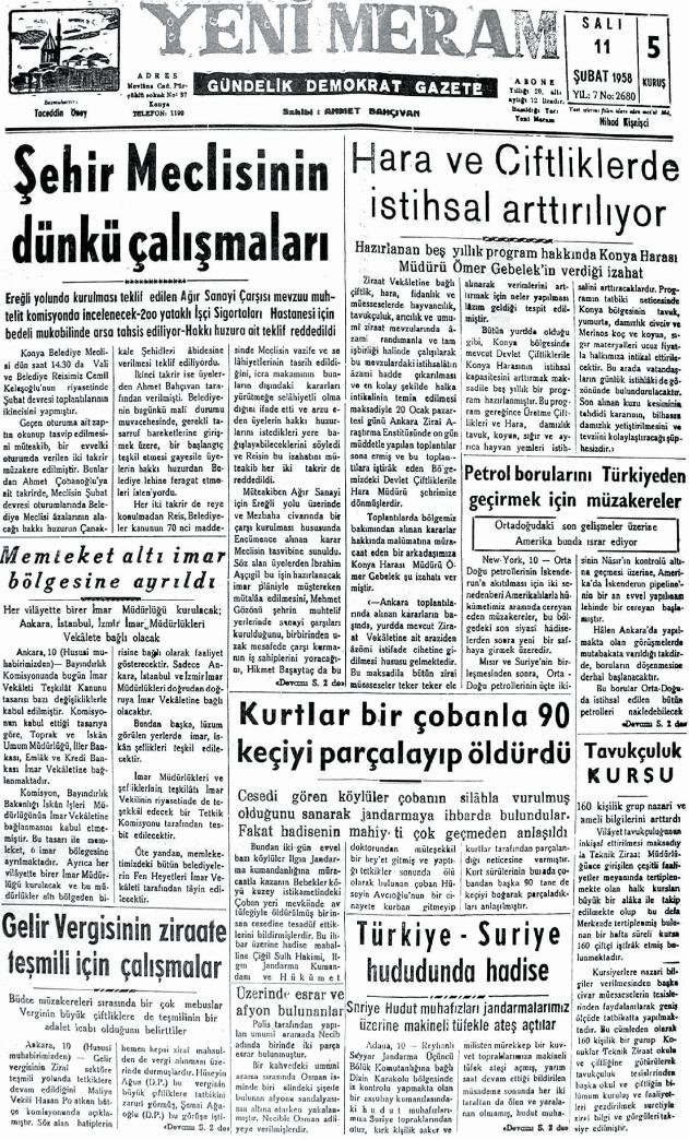 11 Şubat 2025 Yeni Meram Gazetesi
